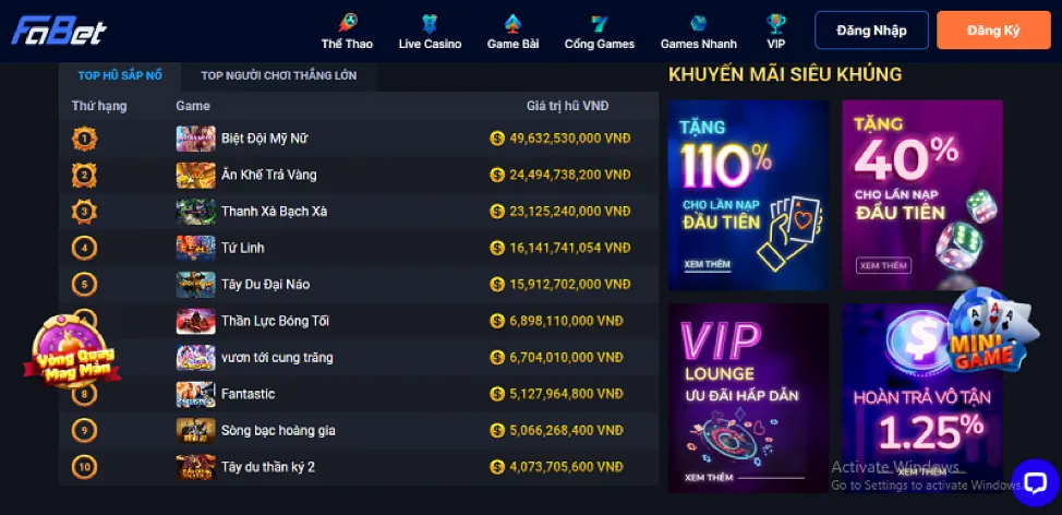 Ưu đãi bắn cá Vin99